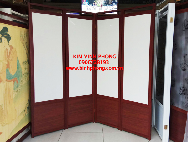 Bình phong giả gỗ vải lưới